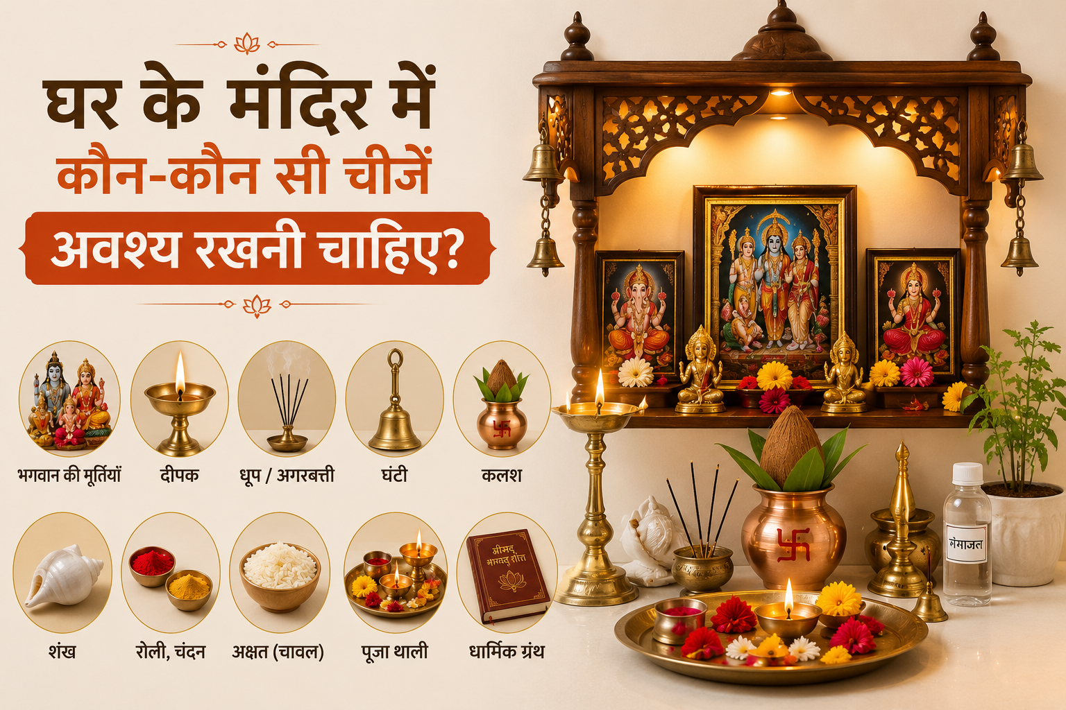घर के मंदिर में कौन-कौन सी चीजें अवश्य रखनी चाहिए?